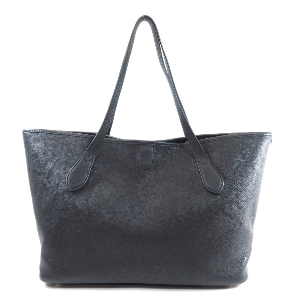 Burberry bag motif calfskin tote Black